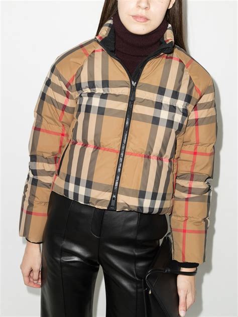 burberry brown puffer jacket|vintage Burberry puffer jacket.